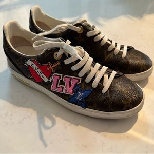 Louis Vuitton Calfskin Monogram LV Black Heart Sneaker